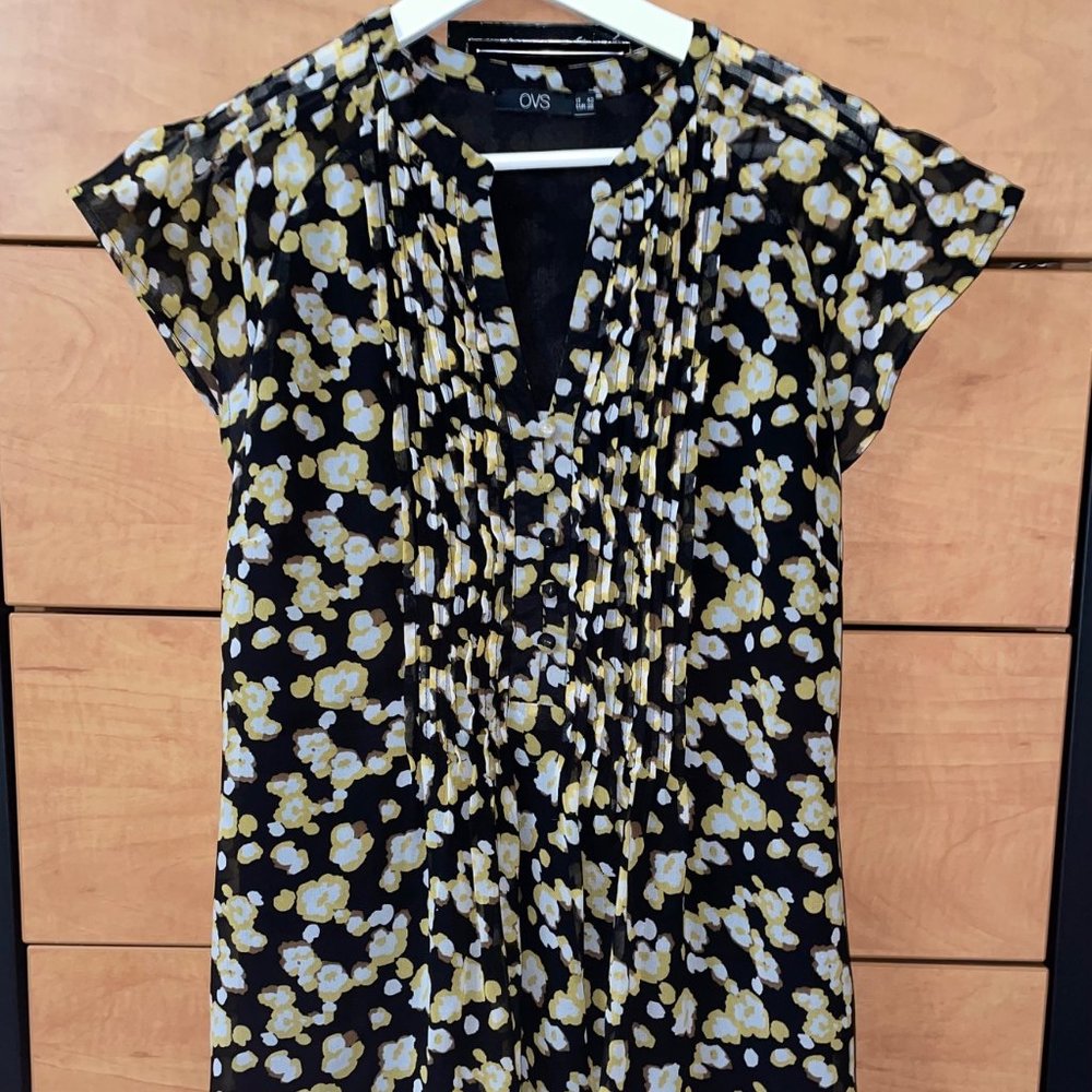 Bright Lights Italian Dress with Ruffled Front